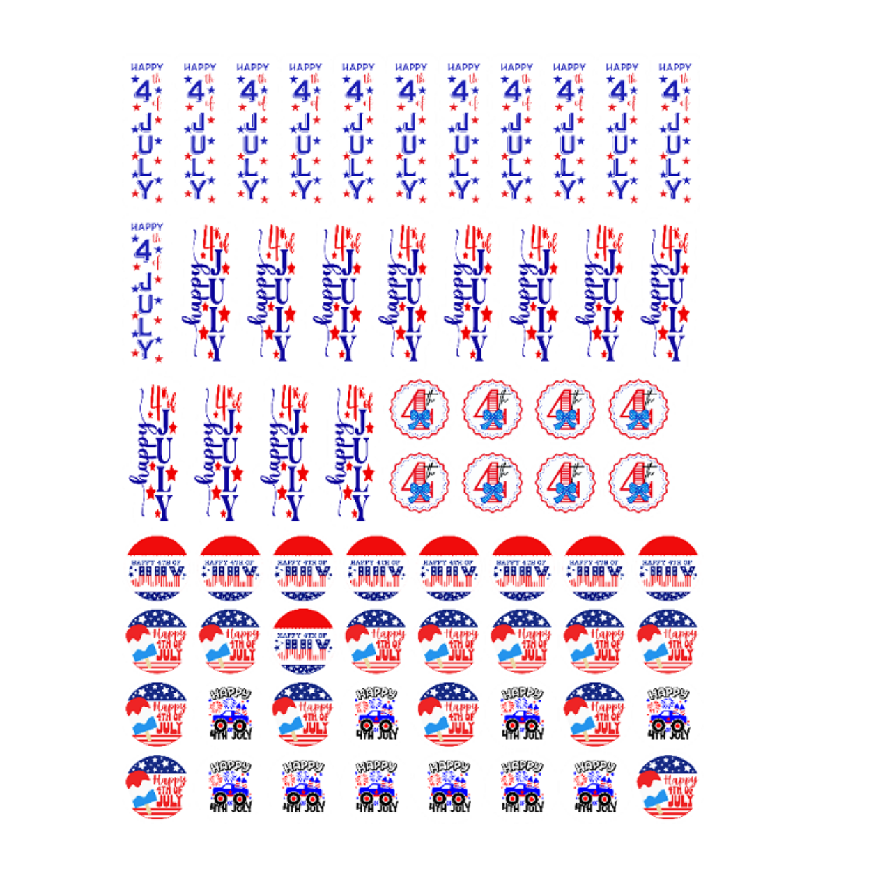 4TH OF JULY PRETZEL CUTOUTS/CIRCLES