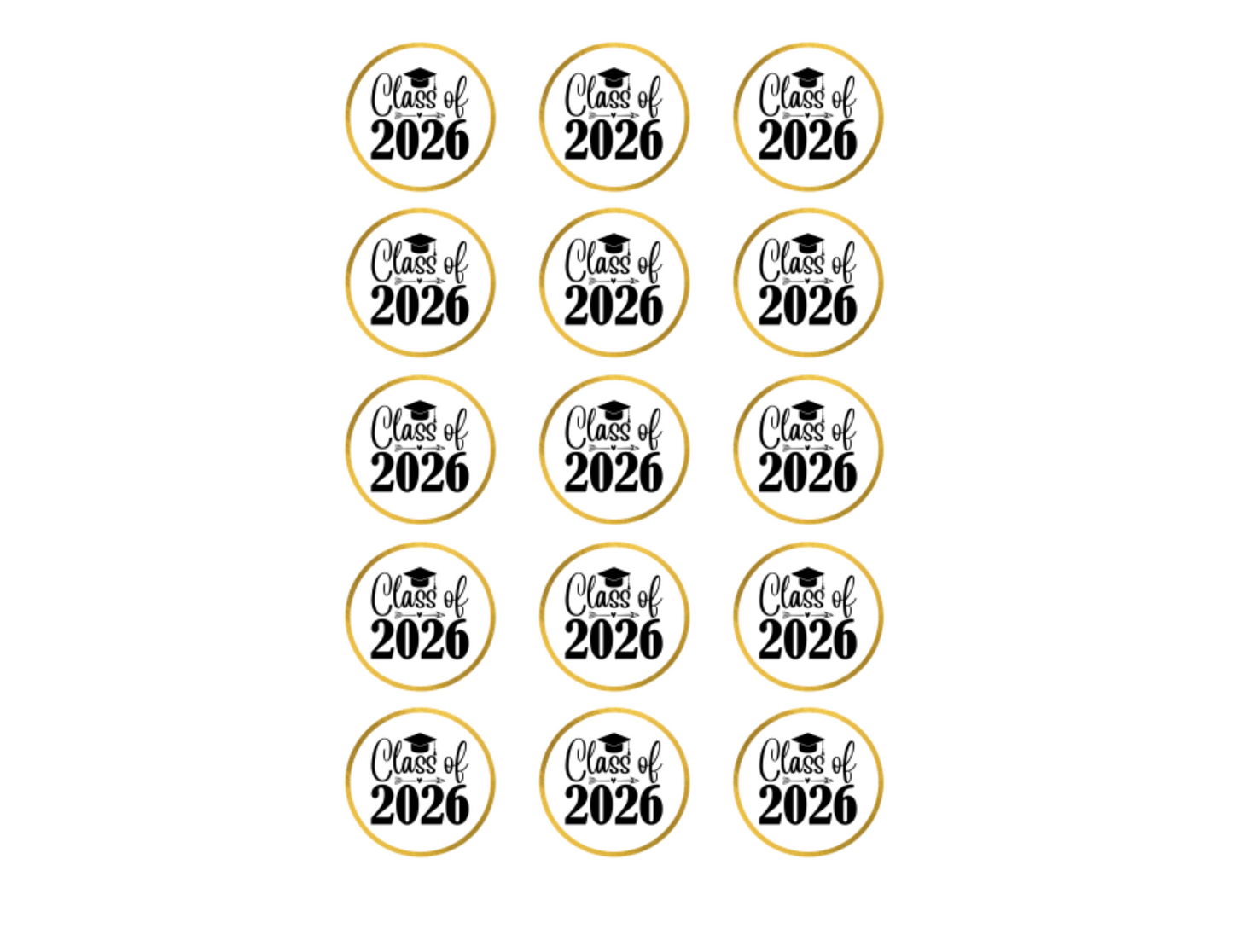 CLASS OF 2026 HEART W/ GOLD TRIM