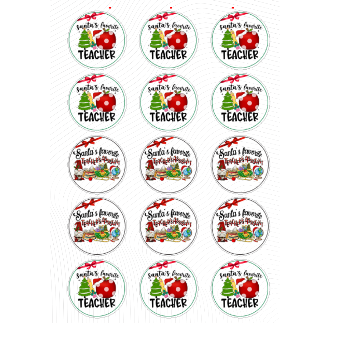 Santa’s Favorite Teacher W Bow