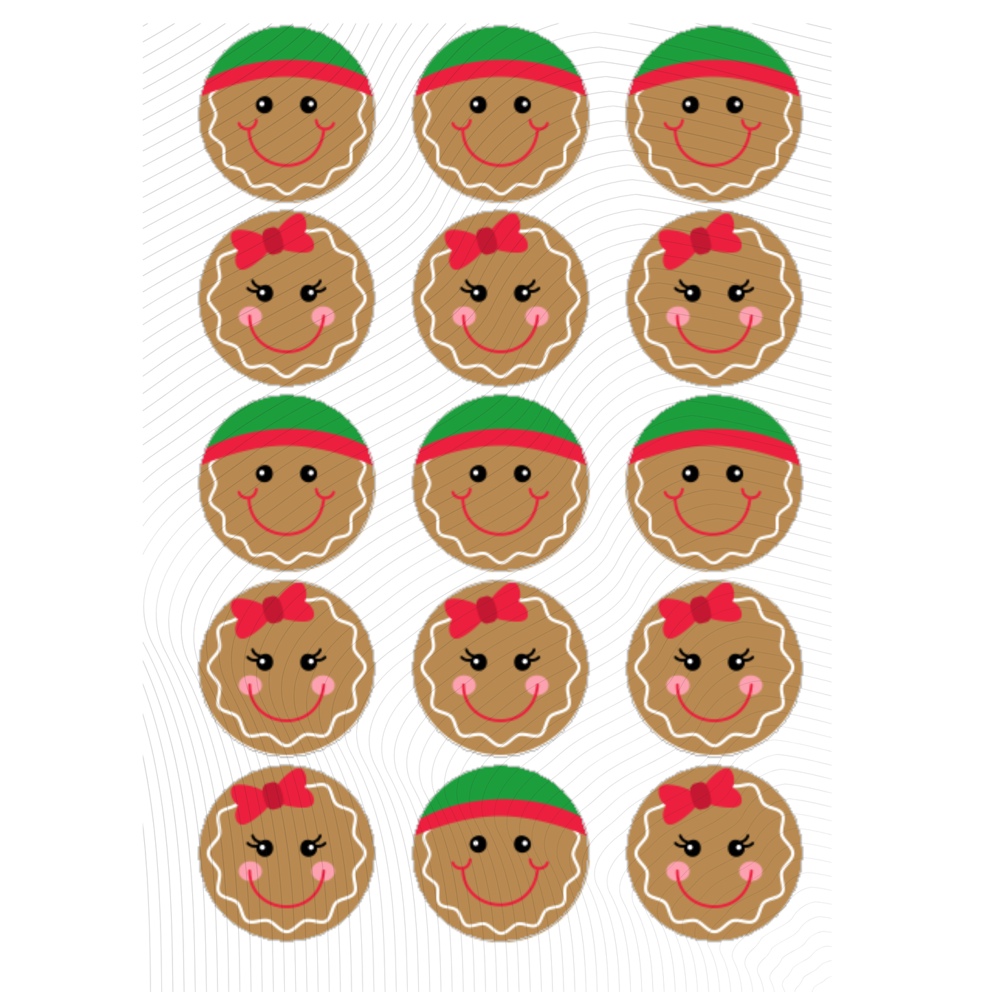 GINGERBREAD BOY AND GIRL FACE