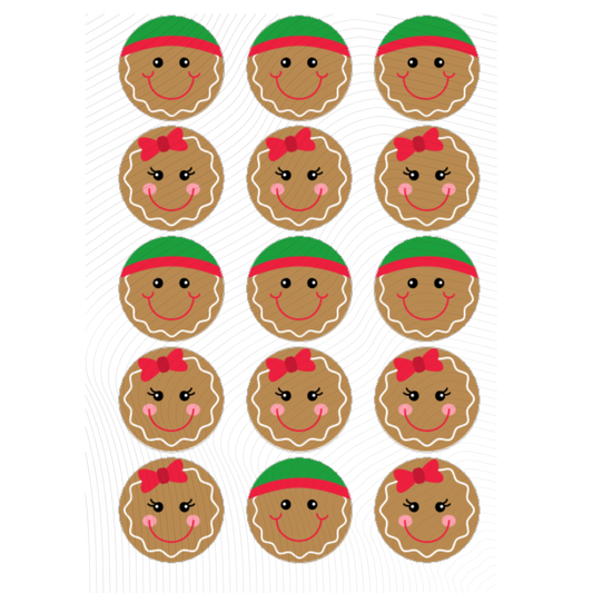 GINGERBREAD BOY AND GIRL FACE