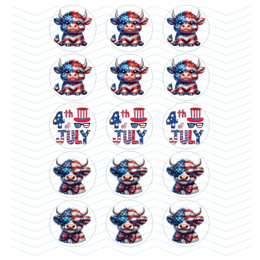 4TH OF JULY RED WHITE AND COWS
