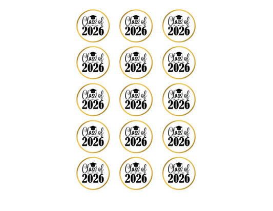 CLASS OF 2026 HEART W/ GOLD TRIM