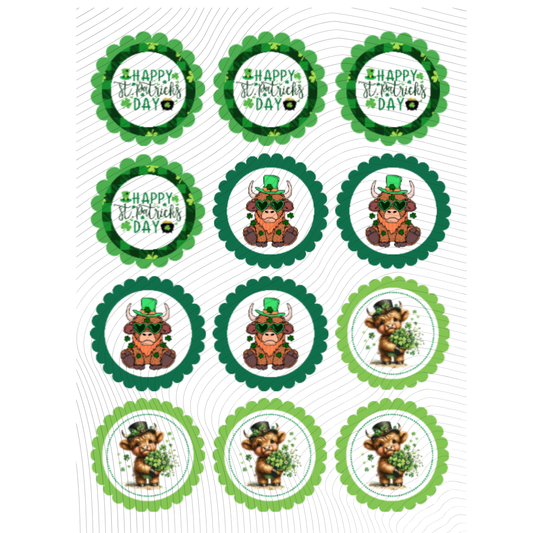 12 CT ST PATRICK'S DAY COWS