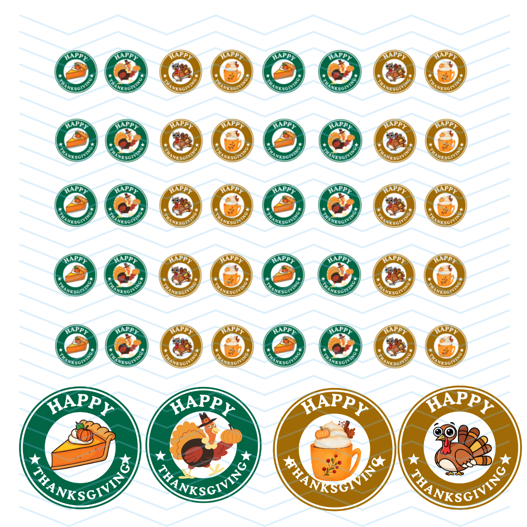 Coffee Cup Labels THANKSGIVING