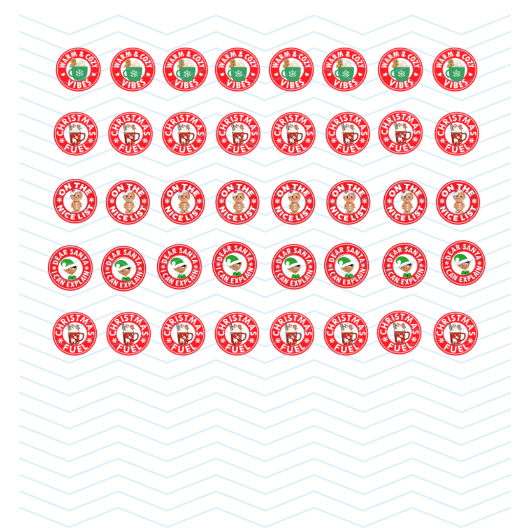Coffee Cup Labels CHRISTMAS