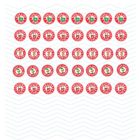 Coffee Cup Labels CHRISTMAS
