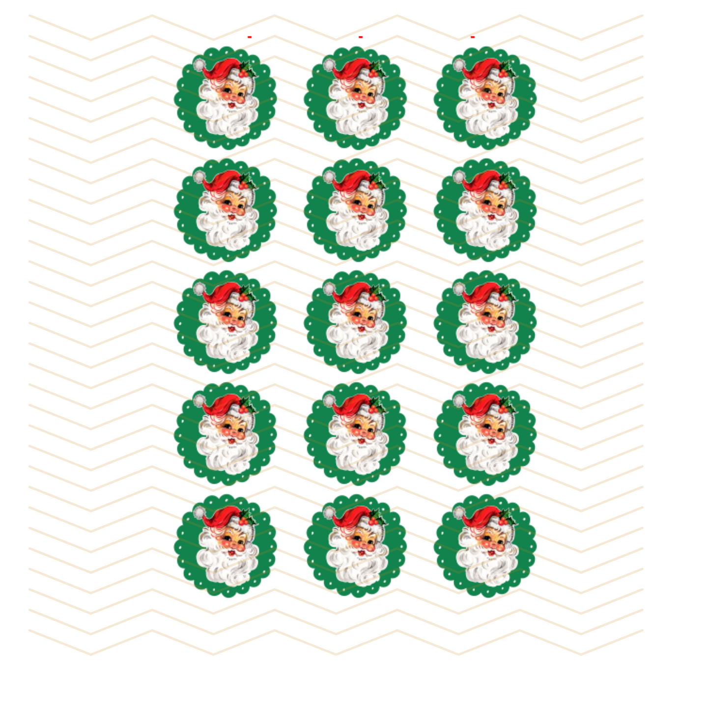 Santa - Vintage Green Background