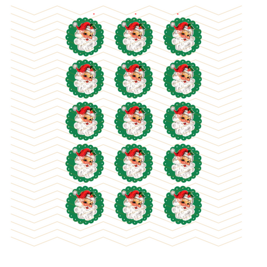 Santa - Vintage Green Background