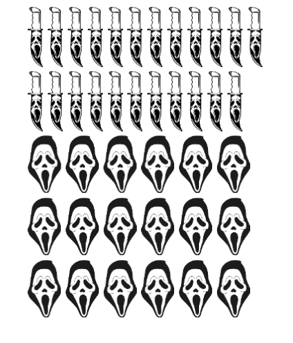 GHOST FACE & KNIFE CUT TO SHAPE